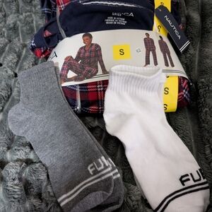 Nautica Women 2 PC Red & Blue Plaid  Pj Set